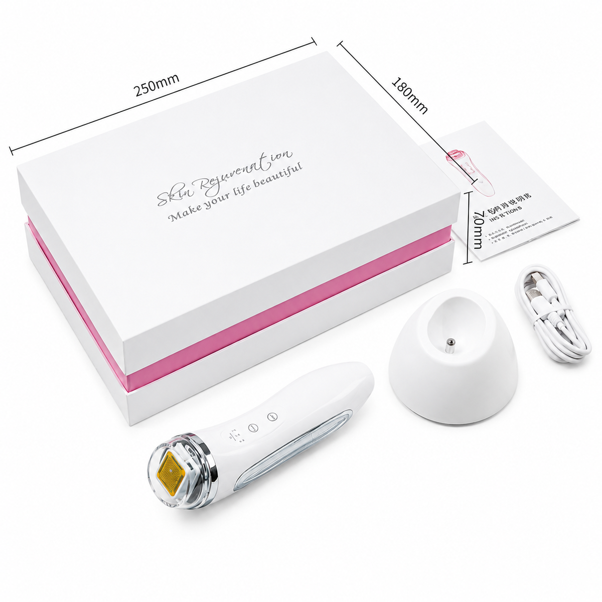 Radio Frequency RF Facial Massager with Rechargeable Design – Multi-Mode Face and Body Beauty Device for Skincare, Relaxation and Home Use