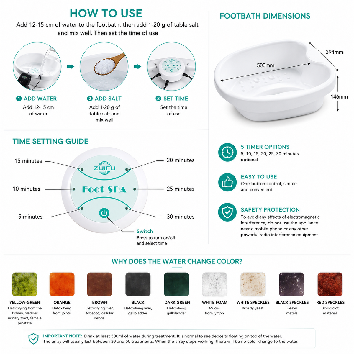 Portable Ionic Foot Bath Spa Machine with Heating – Electric Foot Soaking System for Home Relaxation, Daily Comfort and Personal Wellness