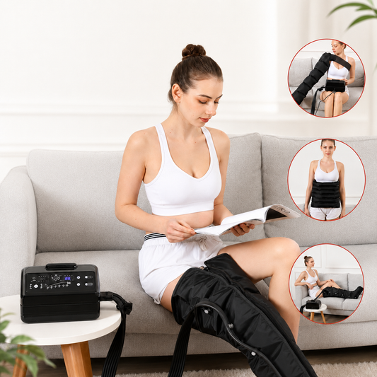 6-Chamber Intelligent Air Compression Leg Massager with Adjustable Pressure – Sequential Air Wave Massage System for Legs, Calves and Feet, Post-Workout Relaxation, Daily Comfort and Home Wellness