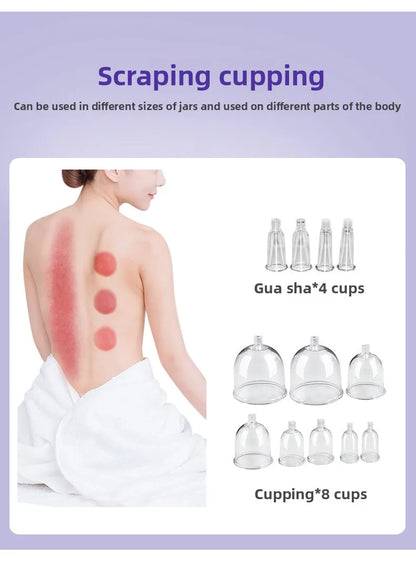 Professional Breast Massager with Red Light Therapy Vibration Suction for Firming and Skin Tightening