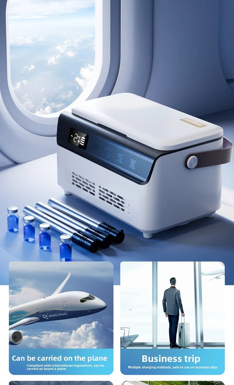 13600mAH*2 Insulin Cooler Mini Medicine Portable Refrigerator Smart Temperature Control LCD Display Medical Fridge for Travel