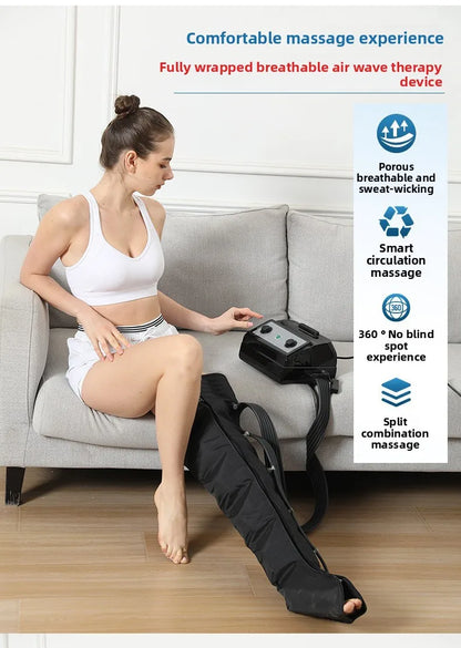Four-chamber Intelligent Air Wave Massager Pressure Therapy Instrument Leg Muscle Massage Recovery Lymphatic Detoxifier