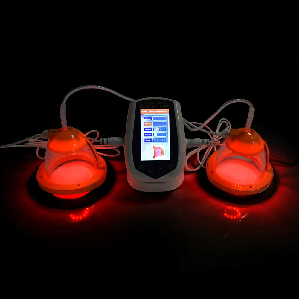 Professional Breast Massager with Red Light Therapy Vibration Suction for Firming and Skin Tightening