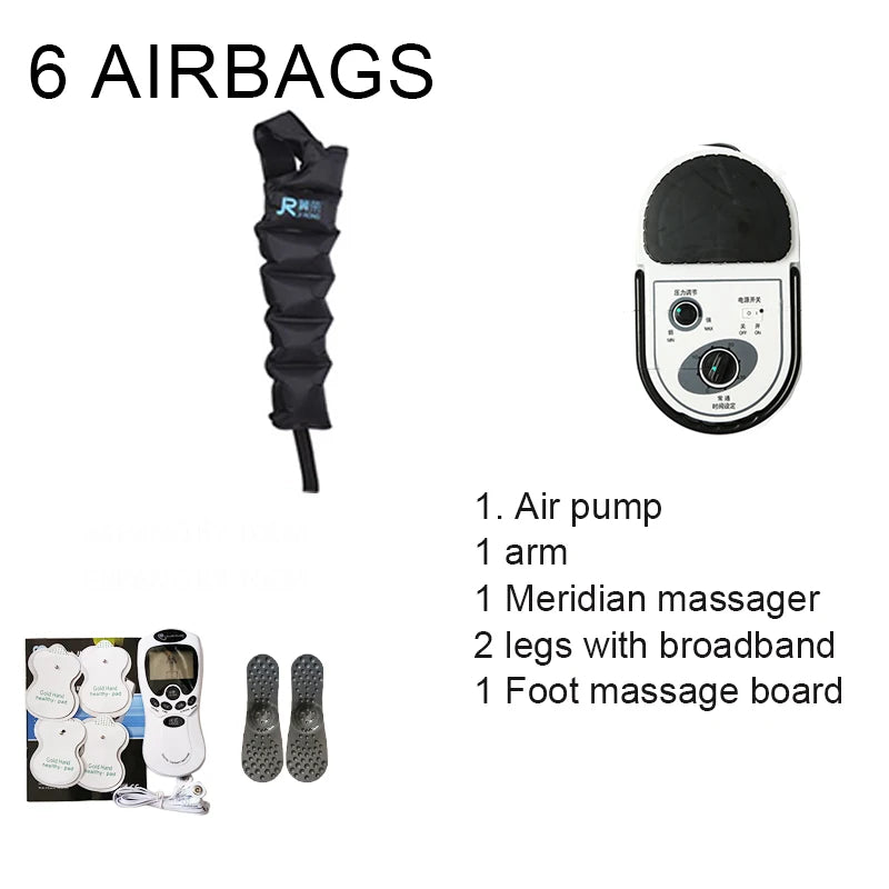 Syeosye 6 Cavity Air Compression Massager Leg Foot Circulation Pressotherapy Air Promote Blood Relaxation Pain Relief