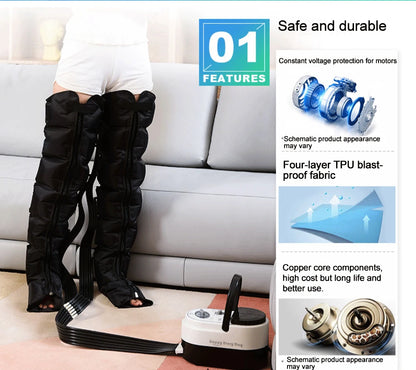 Syeosye 6 Cavity Air Compression Massager Leg Foot Circulation Pressotherapy Air Promote Blood Relaxation Pain Relief
