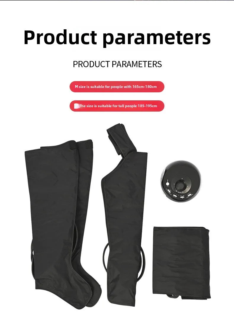 Large size 4-Cavity Air Compression Leg & Knee Massager with XL Size - Auto Cycle Boost Circulation & Lymphatic Drainage M-XXXL
