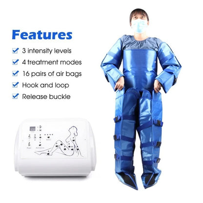 Air Wave Pressure Lymphatic Drainage Vacuum Therapy Pressotherapy Machine Muscle Relax Leg Waist Body Massage