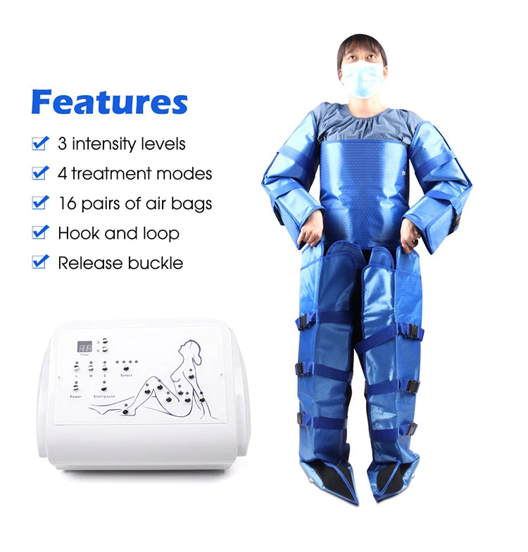 Air Wave Pressure Lymphatic Drainage Vacuum Therapy Pressotherapy Machine Muscle Relax Leg Waist Body Massage