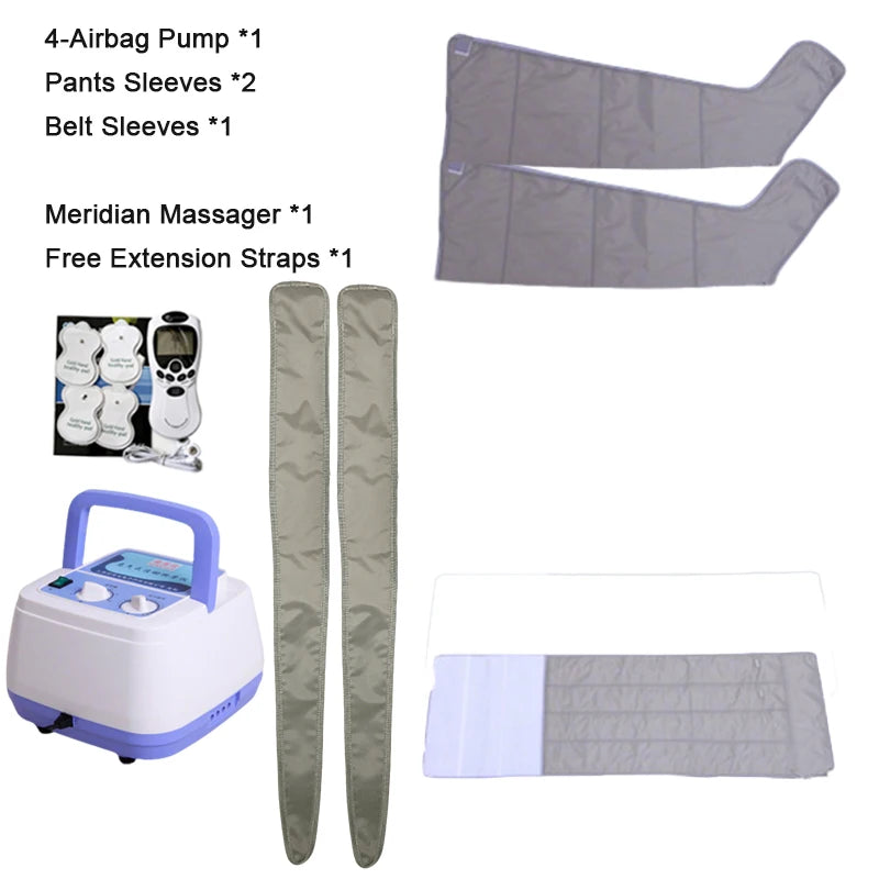 4 airbags Leg Massager Air Wave Pressure Physiotherapy Pneumatic Foot Massage Machine Air Pressure Kneading Home Foot Massager