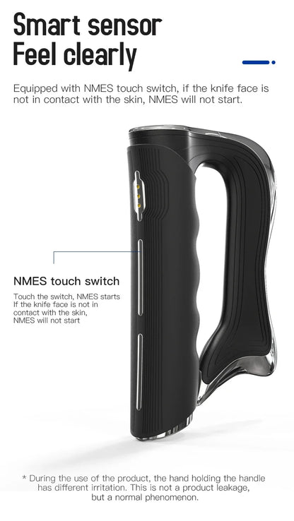 Portable Electric Fascia Gun with Microcurrent EMS Technology for Deep Tissue Muscle Pain Relief and Recovery Massager Tool