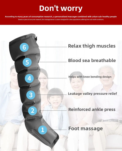 6 Chambers Air Compression Massage System Whole Body Massager Compression Pump Recovery Boots Foot Leg Massage Machine AirWrap