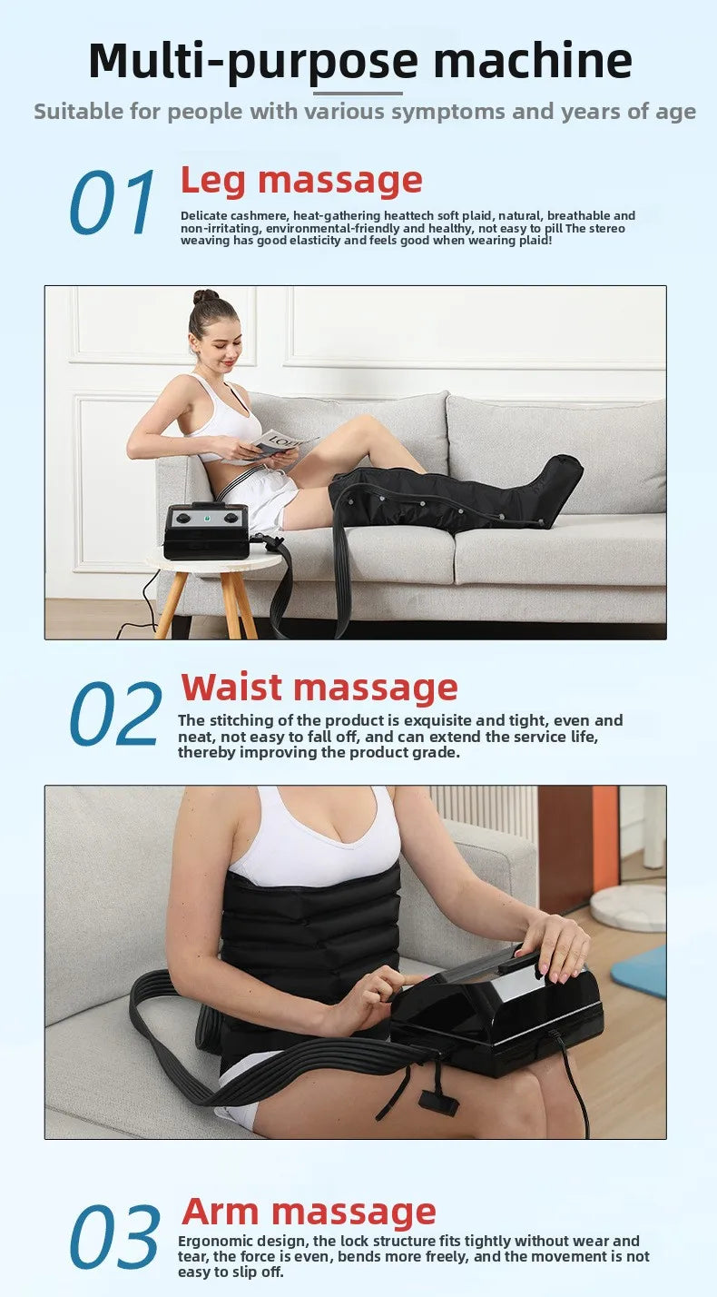 Four-chamber Intelligent Air Wave Massager Pressure Therapy Instrument Leg Muscle Massage Recovery Lymphatic Detoxifier