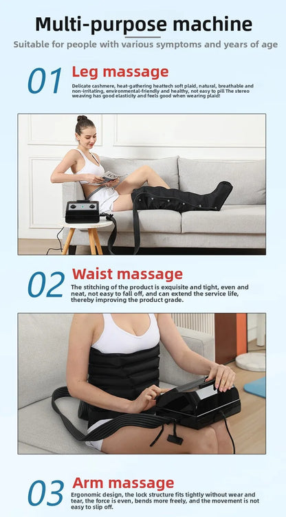 Four-chamber Intelligent Air Wave Massager Pressure Therapy Instrument Leg Muscle Massage Recovery Lymphatic Detoxifier