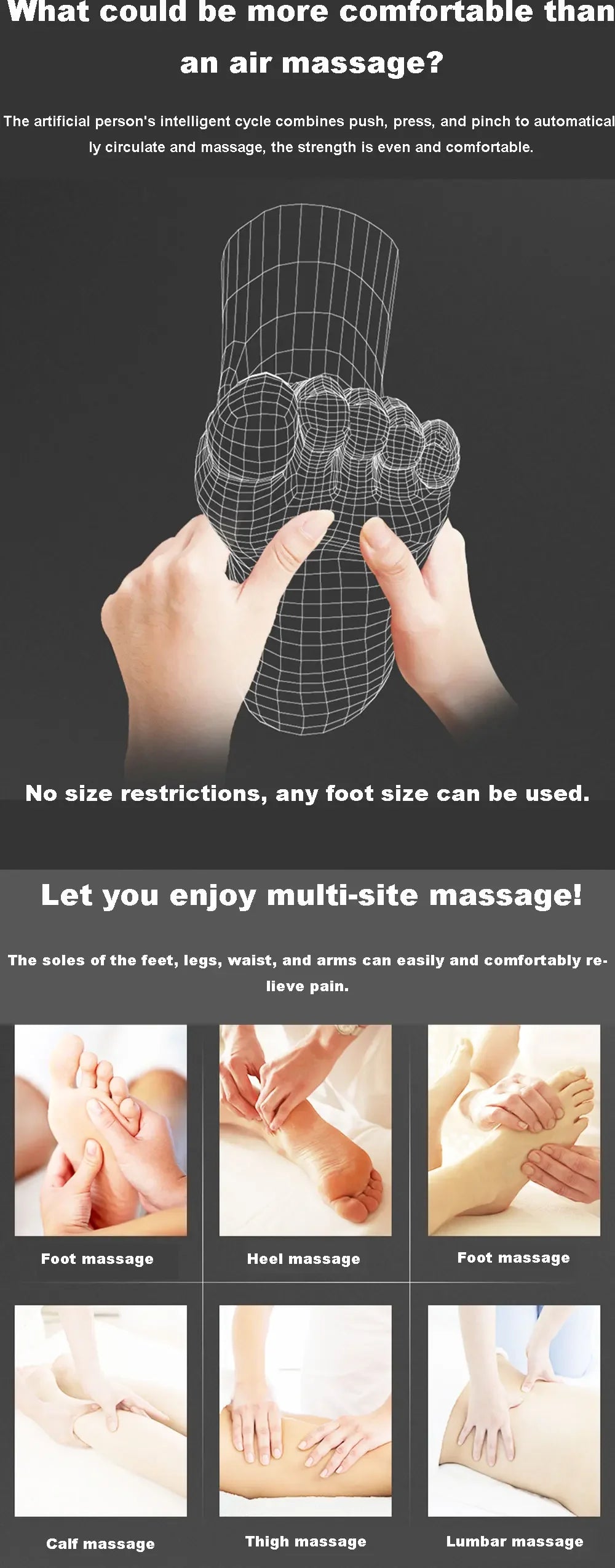 6 Chamber Air Compression Full Body Massager for Muscle Recovery Arms Legs Waist Pain Relief Post-Workout Athlete and Home Use