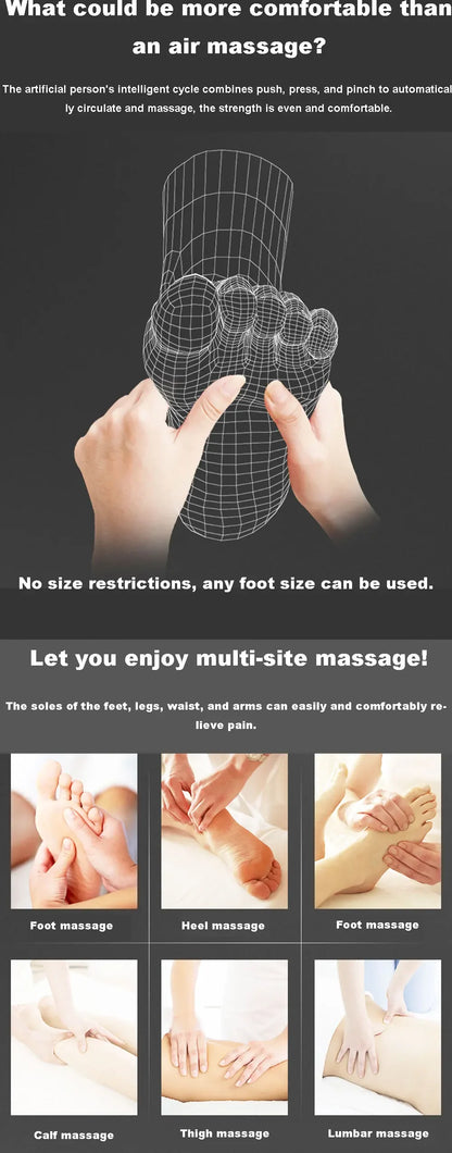 6 Chamber Air Compression Full Body Massager for Muscle Recovery Arms Legs Waist Pain Relief Post-Workout Athlete and Home Use