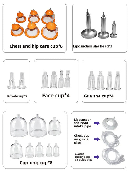 Professional Breast Massager with Red Light Therapy Vibration Suction for Firming and Skin Tightening