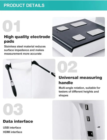 Digital Body Fat Analyzer Professional Measurement of Whole Body Fat Bmi Machine Scale Three Dimensional Recognition Body Compos