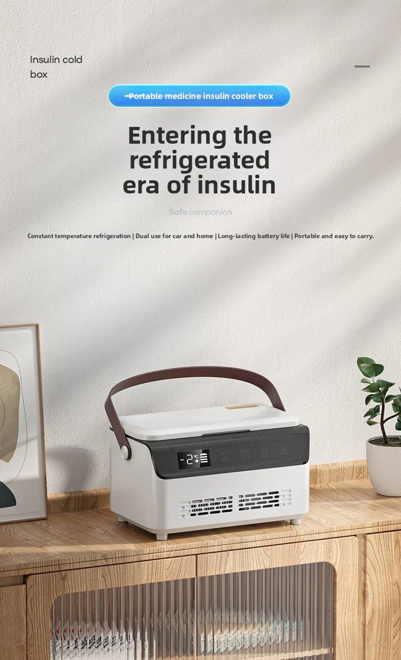 13600mAH*2 Insulin Cooler Mini Medicine Portable Refrigerator Smart Temperature Control LCD Display Medical Fridge for Travel