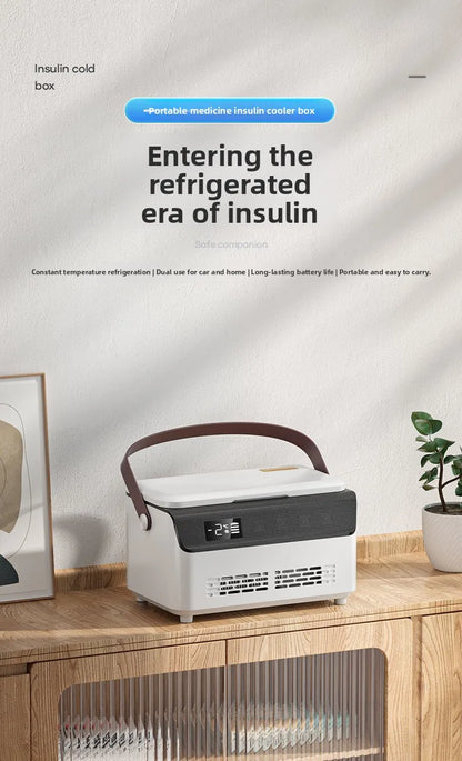 13600mAH*2 Insulin Cooler Mini Medicine Portable Refrigerator Smart Temperature Control LCD Display Medical Fridge for Travel