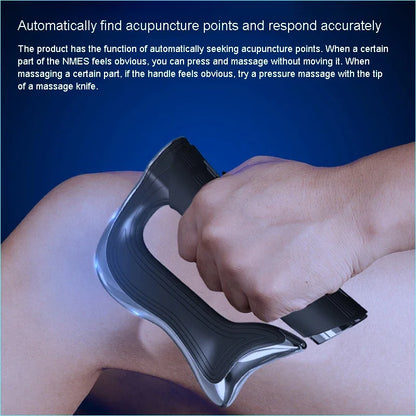 Portable Electric Fascia Gun with Microcurrent EMS Technology for Deep Tissue Muscle Pain Relief and Recovery Massager Tool