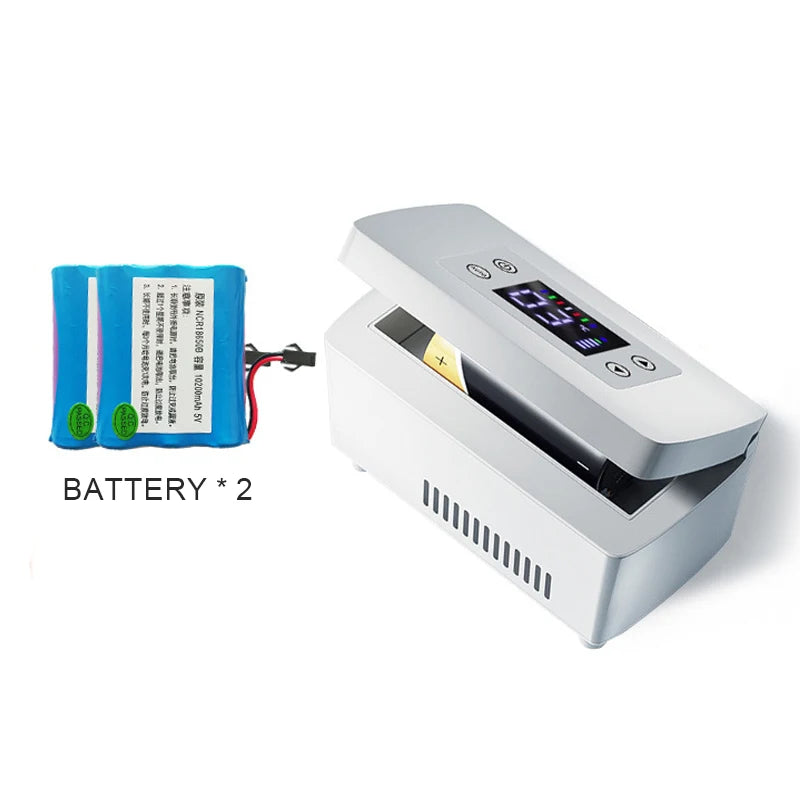 Insulin Pill Refrigerator Convenient Travel Pill Small Refrigerator Vaccine Serum Storage Box LCD Display Screen for Family