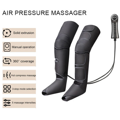 Air Compression Leg Massager Foot Calf Machine Blood Circulation Relaxation Instrument Long Airbag Vibration Heating Knee Tool