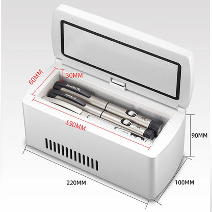 Insulin Pill Refrigerator Convenient Travel Pill Small Refrigerator Vaccine Serum Storage Box LCD Display Screen for Family
