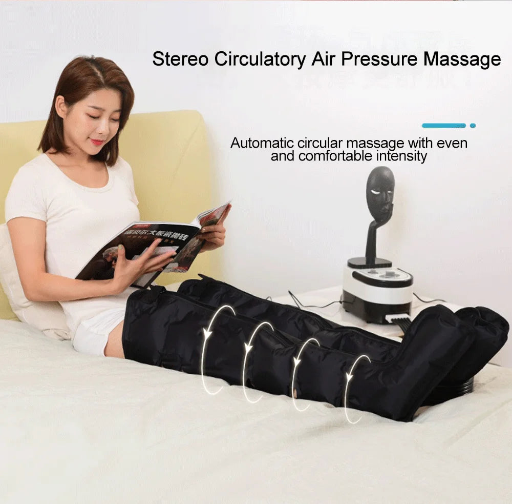 Syeosye 6 Cavity Air Compression Massager Leg Foot Circulation Pressotherapy Air Promote Blood Relaxation Pain Relief