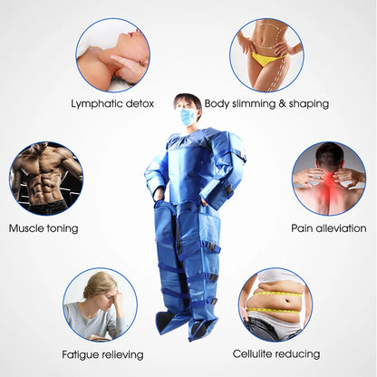Air Wave Pressure Lymphatic Drainage Vacuum Therapy Pressotherapy Machine Muscle Relax Leg Waist Body Massage