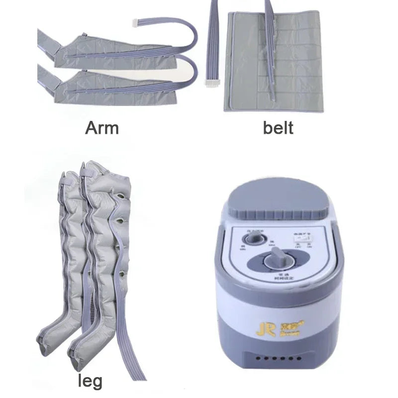 6 Chamber Electric Air Compression Leg Massager with Therapy for Pain Relief Full Body Relaxation Foot Arm Waist Massage Wraps