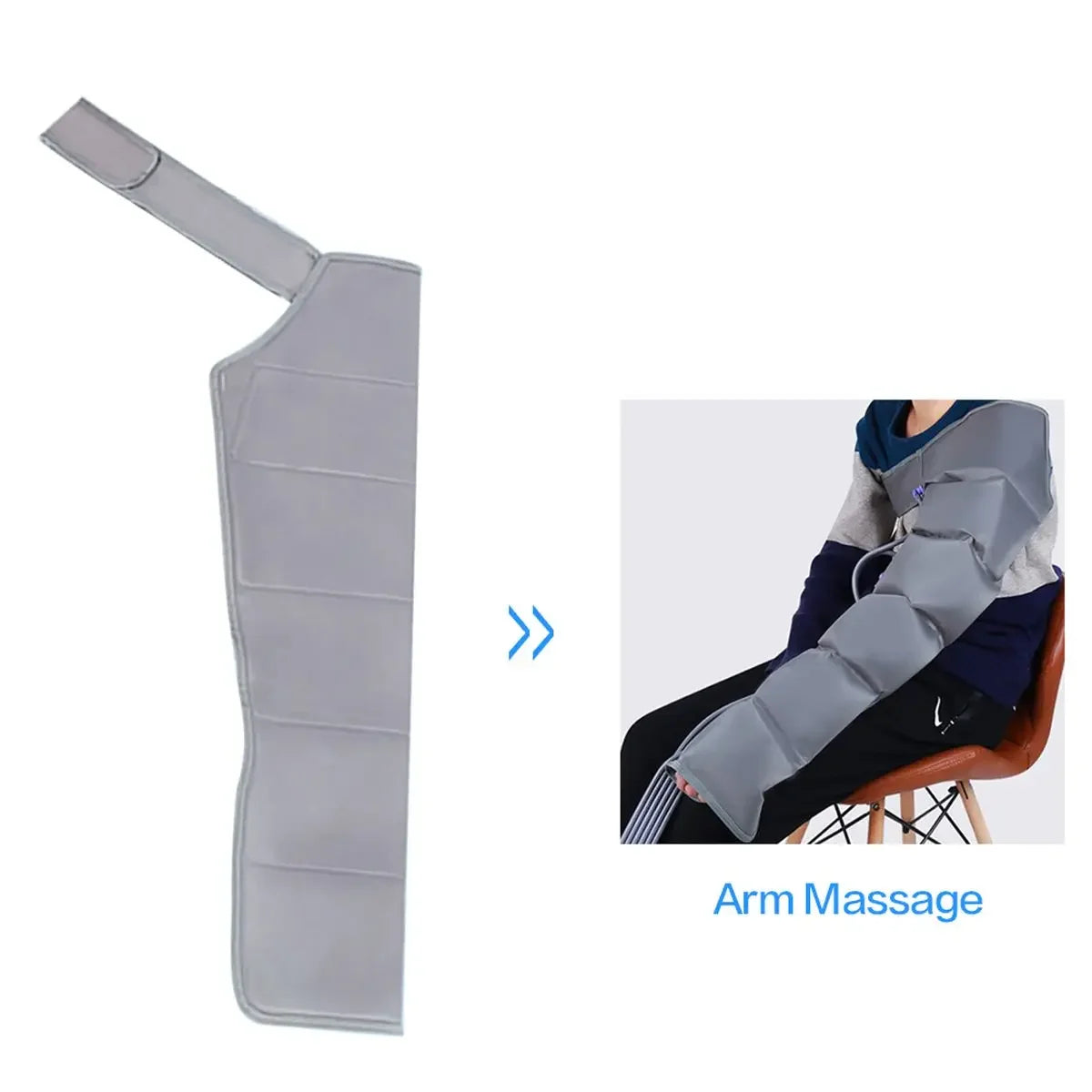 6 Chamber Air Compression Full Body Massager for Muscle Recovery Arms Legs Waist Pain Relief Post-Workout Athlete and Home Use