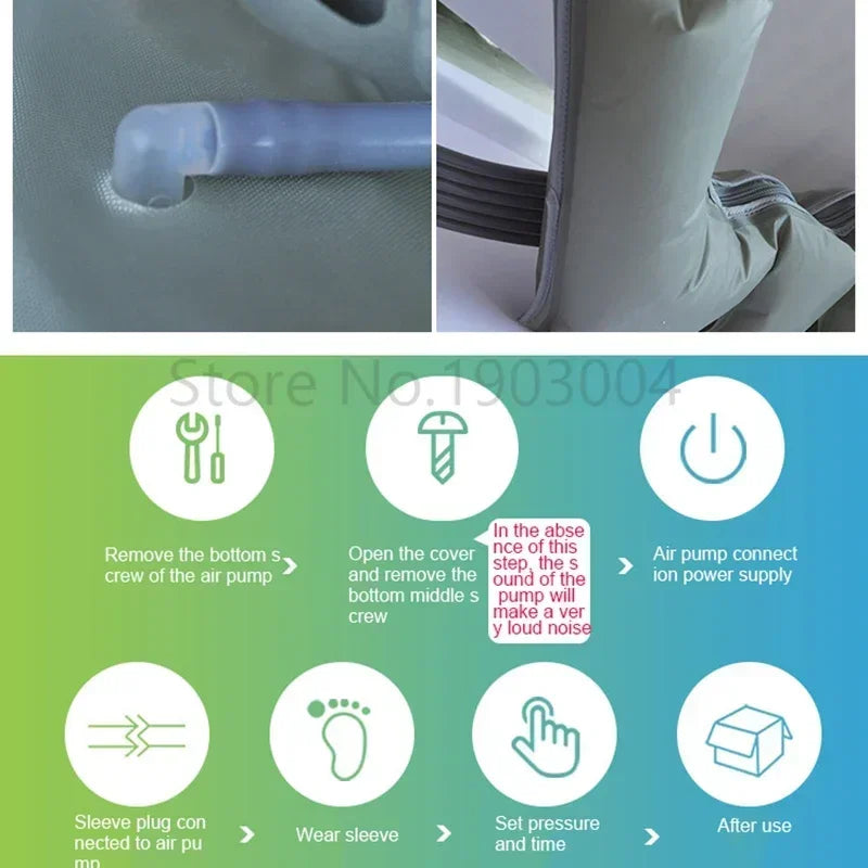 6 Chamber Electric Air Compression Leg Massager with Therapy for Pain Relief Full Body Relaxation Foot Arm Waist Massage Wraps
