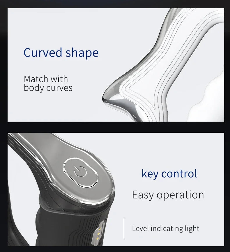 Portable Electric Fascia Gun with Microcurrent EMS Technology for Deep Tissue Muscle Pain Relief and Recovery Massager Tool