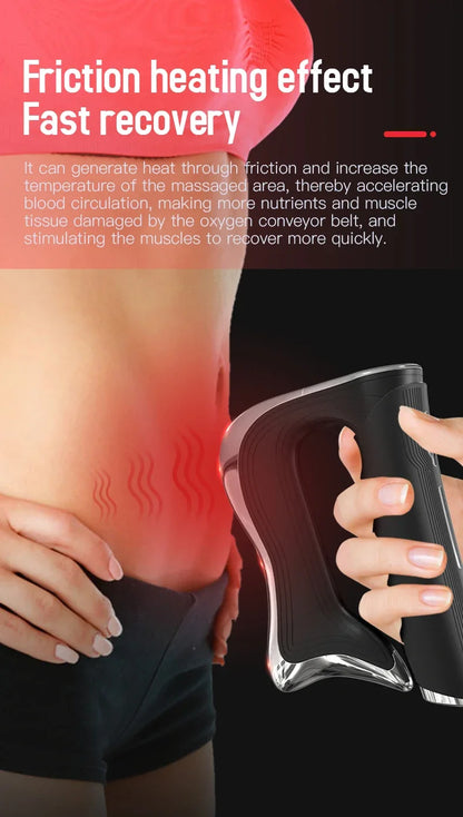 Portable Electric Fascia Gun with Microcurrent EMS Technology for Deep Tissue Muscle Pain Relief and Recovery Massager Tool