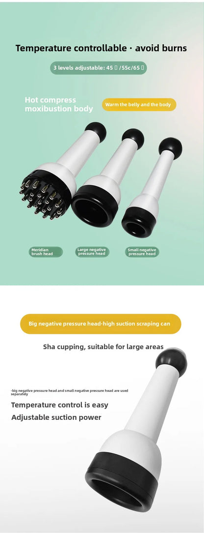 3 in 1 Electric Gua Sha Cupping Therapy Massager with Heating Negative Pressure Detox and Skin Rejuvenation for Body Sculpting