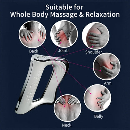 Portable Electric Fascia Gun with Microcurrent EMS Technology for Deep Tissue Muscle Pain Relief and Recovery Massager Tool