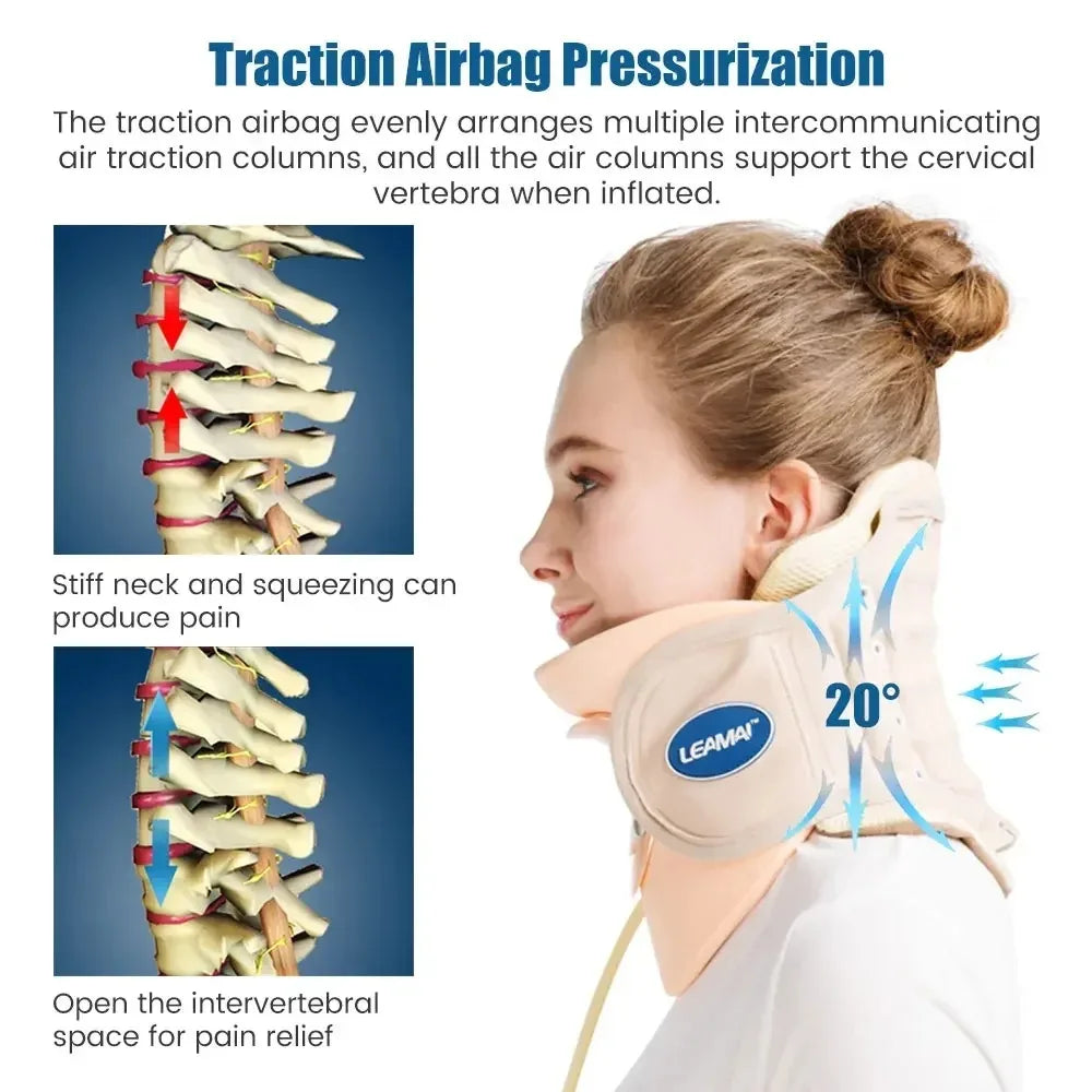 DISIYING Inflatable Cervical Neck Collar - Adjustable Home Traction Device for Neck Support & Comfort (