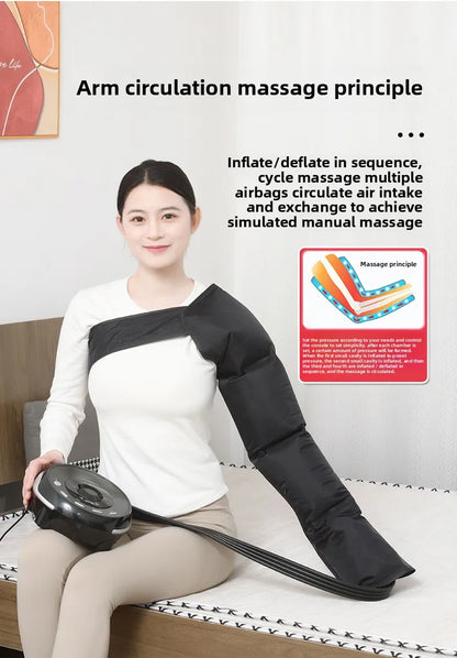 Large size 4-Cavity Air Compression Leg & Knee Massager with XL Size - Auto Cycle Boost Circulation & Lymphatic Drainage M-XXXL
