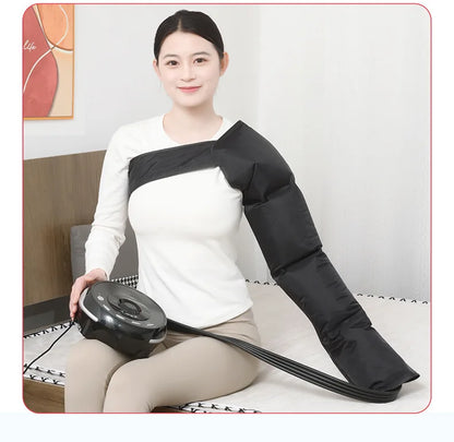 Large size 4-Cavity Air Compression Leg & Knee Massager with XL Size - Auto Cycle Boost Circulation & Lymphatic Drainage M-XXXL