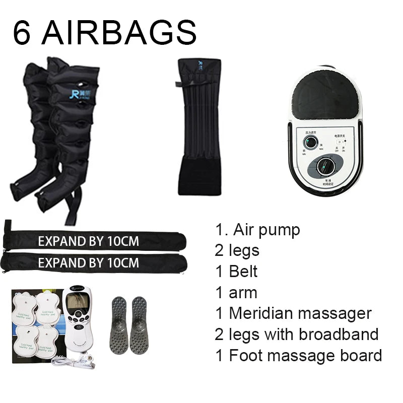 Syeosye 6 Cavity Air Compression Massager Leg Foot Circulation Pressotherapy Air Promote Blood Relaxation Pain Relief