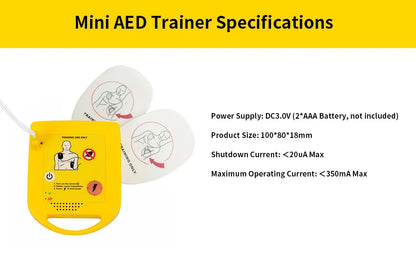 Compact Mini AED Trainer with English Voice Prompts – Essential CPR Training Device for First Aid Students