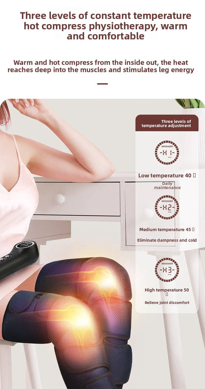 Air Compression Leg Massager Foot Calf Machine Blood Circulation Relaxation Instrument Long Airbag Vibration Heating Knee Tool