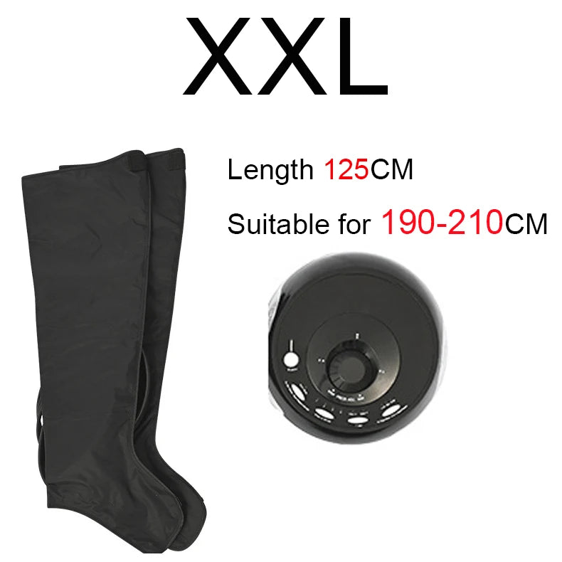 Large size 4-Cavity Air Compression Leg & Knee Massager with XL Size - Auto Cycle Boost Circulation & Lymphatic Drainage M-XXXL