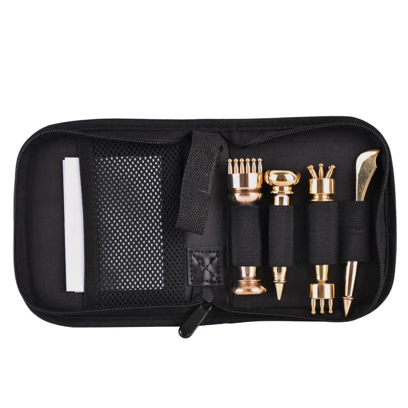 4 piece Taiji Taichi Acupuncture Massager Copper Gua Sha Tool Set Acupressure Meridian Massage Instrument