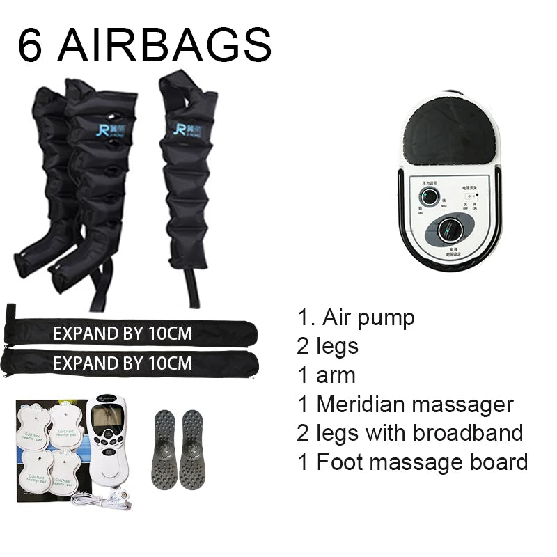 Syeosye 6 Cavity Air Compression Massager Leg Foot Circulation Pressotherapy Air Promote Blood Relaxation Pain Relief