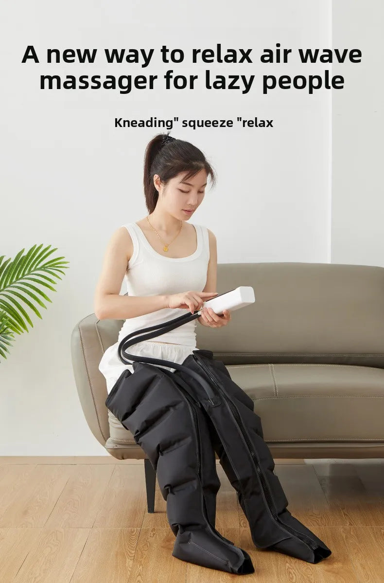 Electric Air Pressure Leg Massager for Kneading & Blood Circulation with Remote Control Deep Relaxation Calf & Foot Therapy