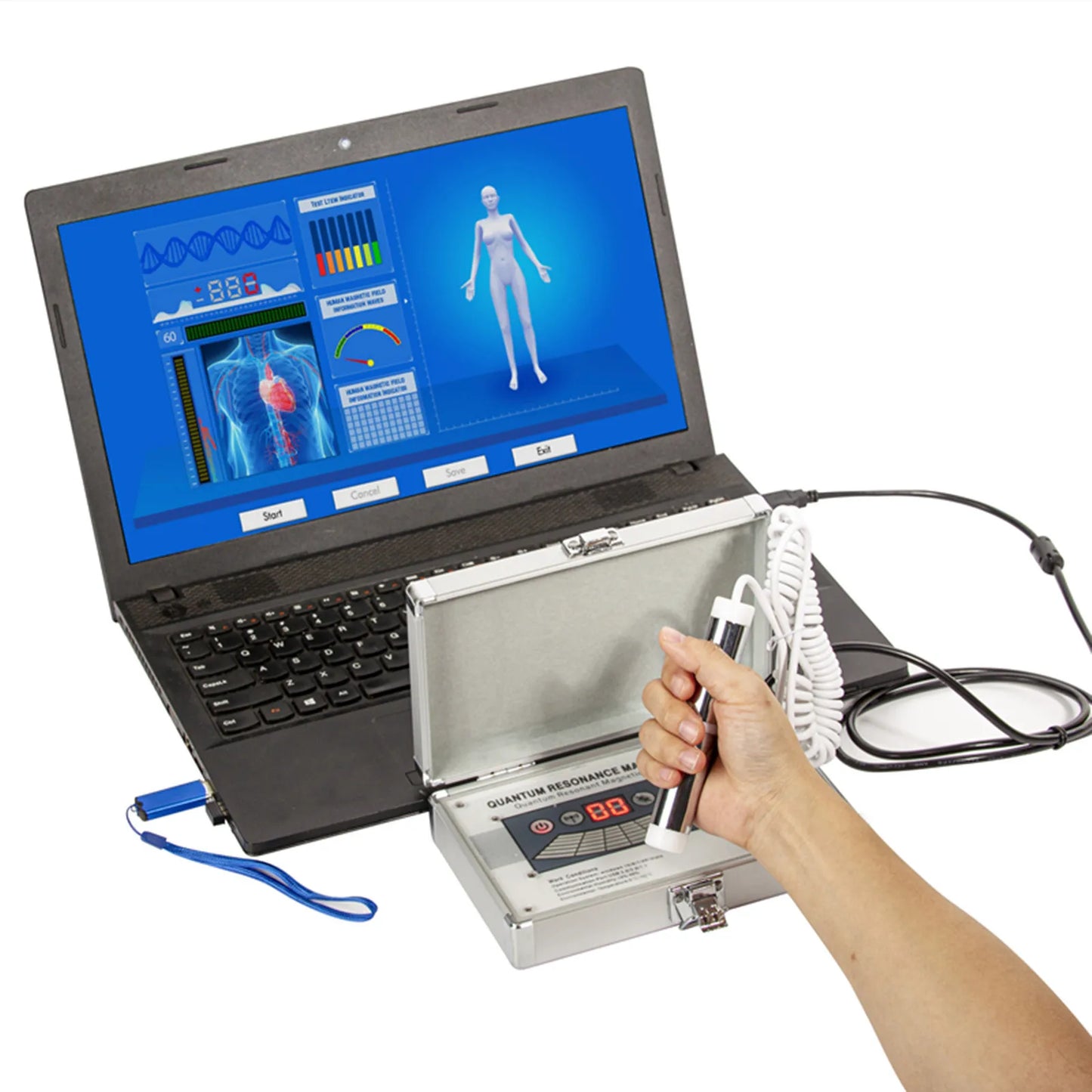 QMR998 Portable Quantum Resonance Magnetic Analyzer Wellness Scanner 103 Reports Multi-Lang Software Win10/11 USB Dongle