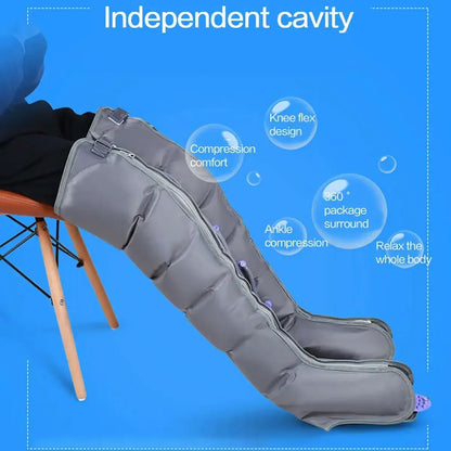 6 Chamber Air Compression Full Body Massager for Muscle Recovery Arms Legs Waist Pain Relief Post-Workout Athlete and Home Use