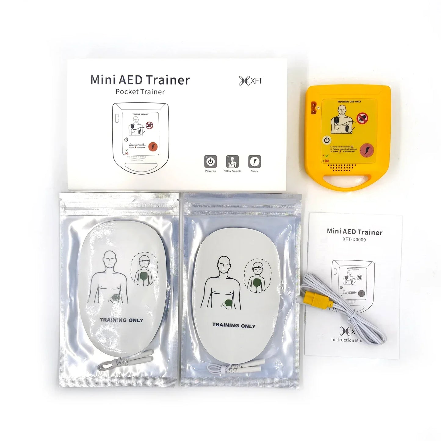 Compact Mini AED Trainer with English Voice Prompts – Essential CPR Training Device for First Aid Students