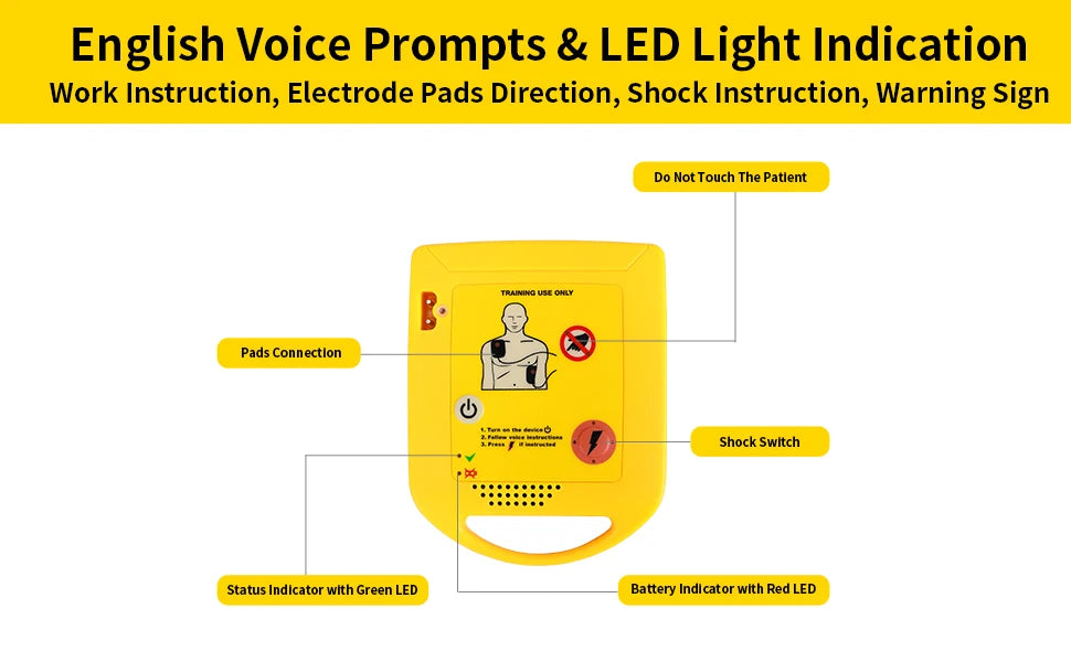 Compact Mini AED Trainer with English Voice Prompts – Essential CPR Training Device for First Aid Students